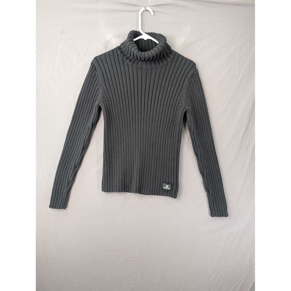 Nautica Jeans Co Womens Black Ribbed Turtleneck Sweater Large